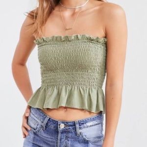 Urban Outfitters - Green Ruffle Tube top